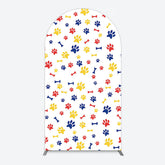 Aperturee - Aperturee Colorful Pet Paw Print Happy Birthday Arch Backdrop